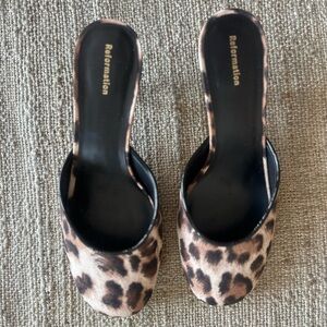 Reformation Kalinka Heeled Mule Brown - Size 9